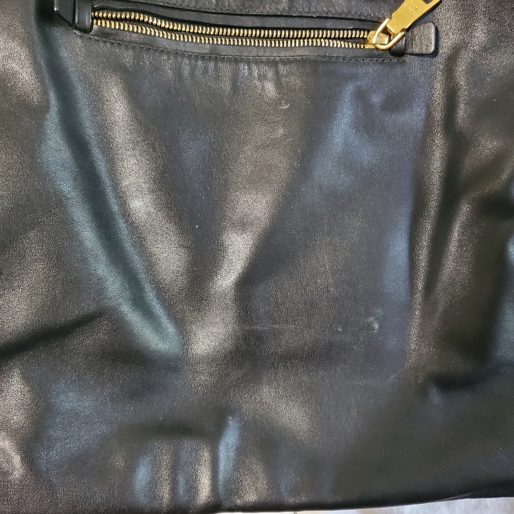 Prada black leather gold hobo tote purse bag used - Picture 6 of 13